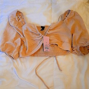 Medium Wild Fable beige crop blouse BNWT